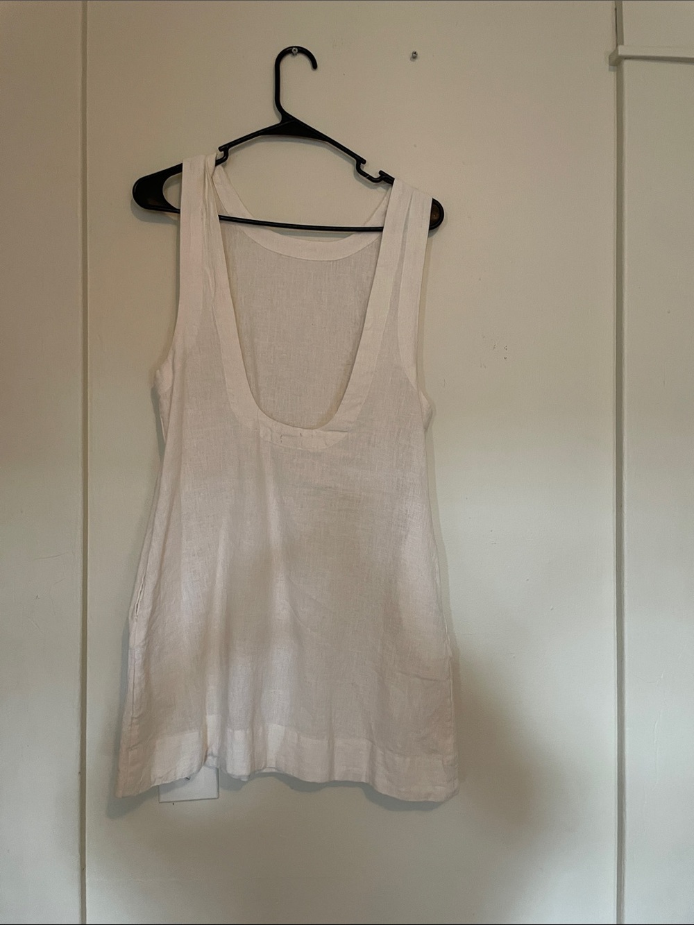 Free People White Linen Dress with pockets - Picture 2 of 3